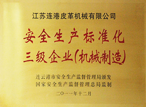 安全生產(chǎn)標(biāo)準(zhǔn)化三級(jí)企業(yè)